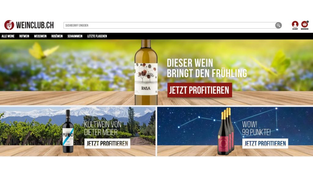 Growth Marketing Project for the Swiss "WeinClub" by Berg Digital