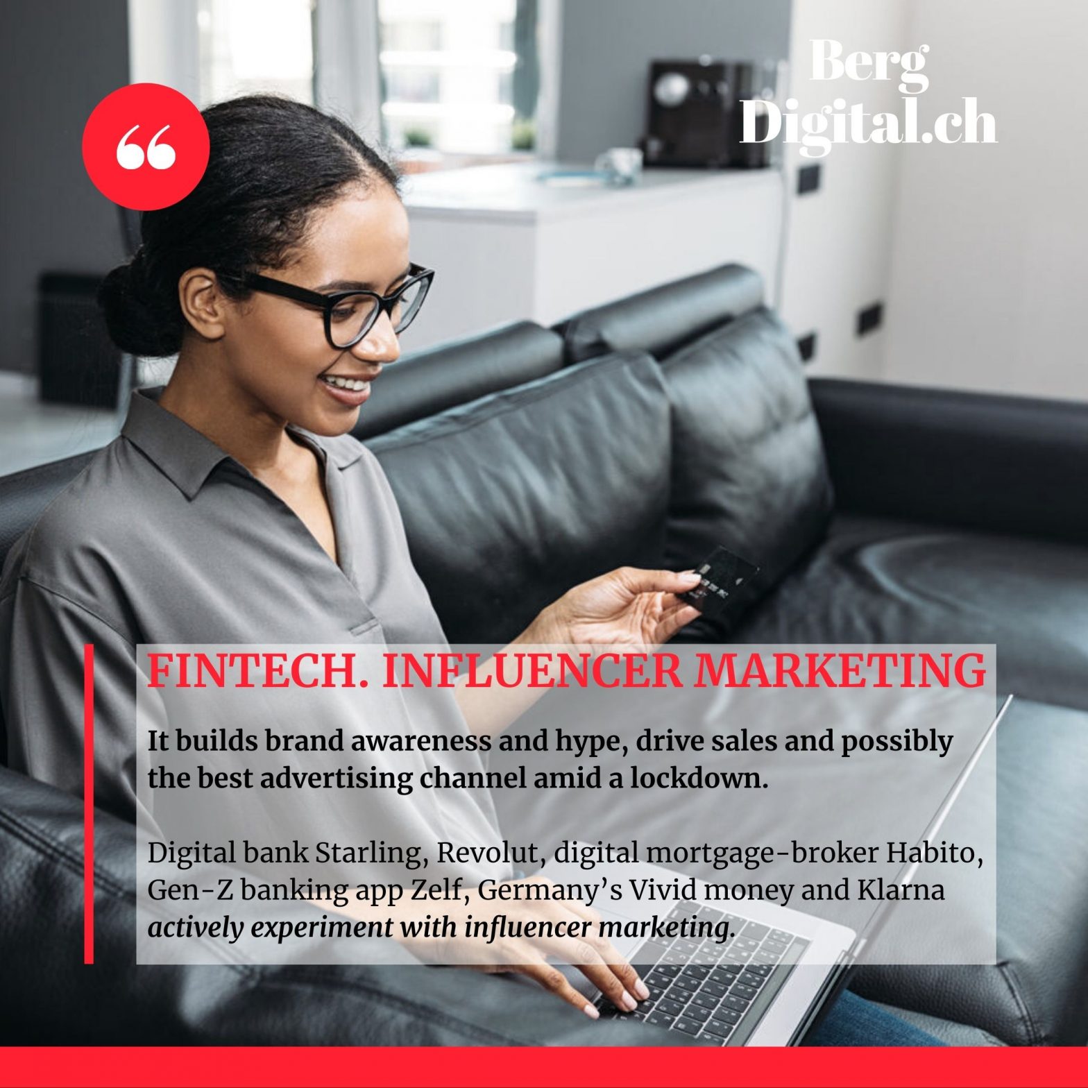Berg Digital. Influencer marketing in FinTech Pro vs Contra
